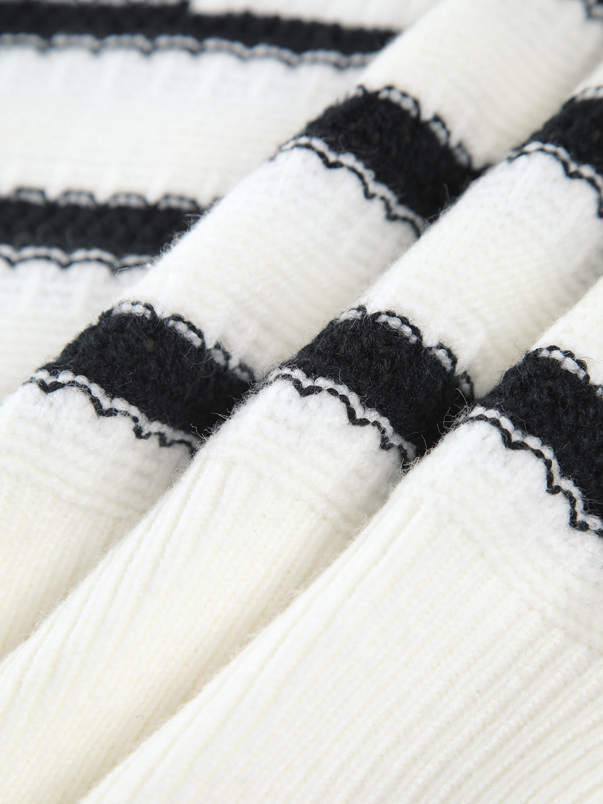 Stripe Puff Sleeve Knit Top