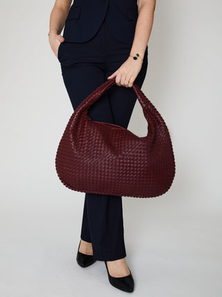 Sac en cuir quotidien - Rouge vin