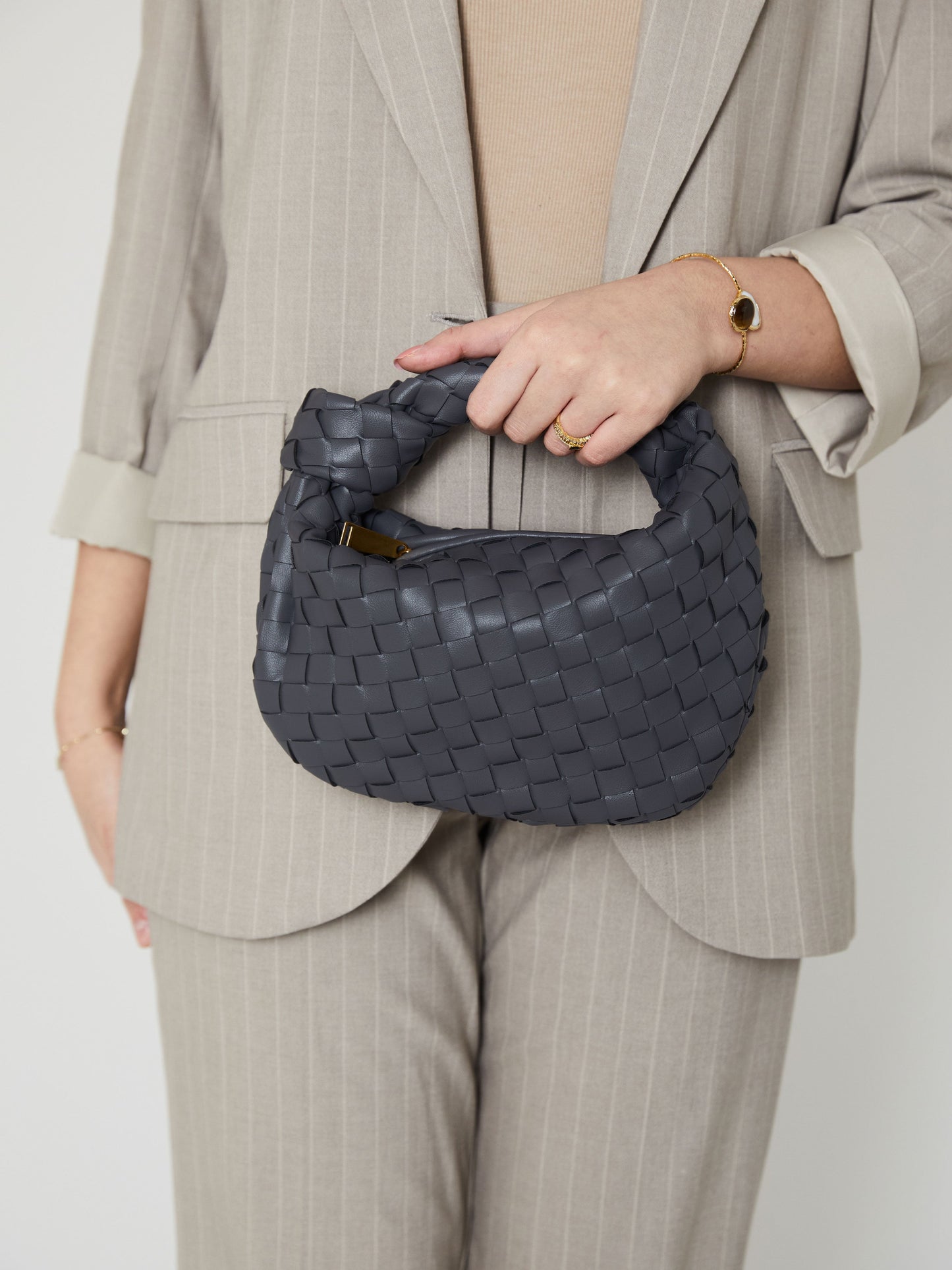 Mini sac en cuir pour tous les jours - Gris