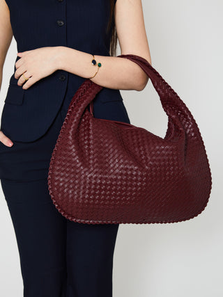 Sac en cuir quotidien - Rouge vin