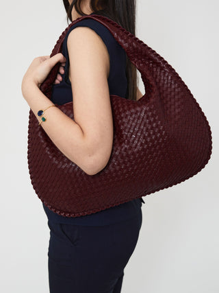 Sac en cuir quotidien - Rouge vin