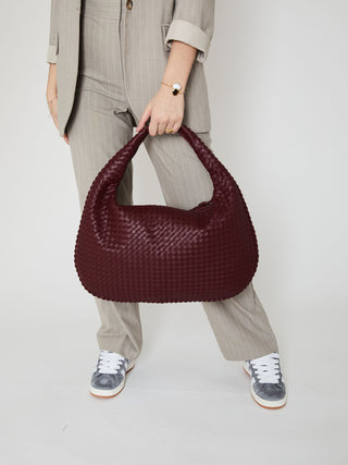 Sac en cuir quotidien - Rouge vin