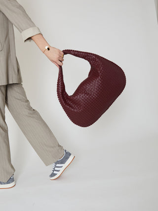 Sac en cuir quotidien - Rouge vin