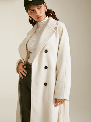 Manteau croisé à revers cranté