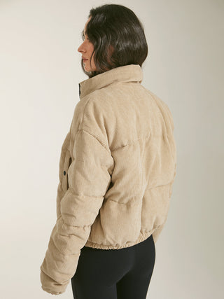 Cropped Funnel Neck Puffer Jacket