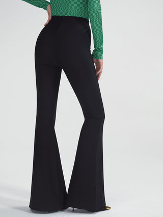 Pantalon évasé essentiel taille haute extensible