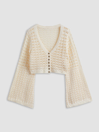 Cardigan en tricot pointelle