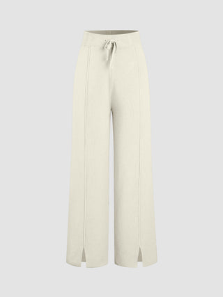 Ribbed Mystique Wide Leg Pants