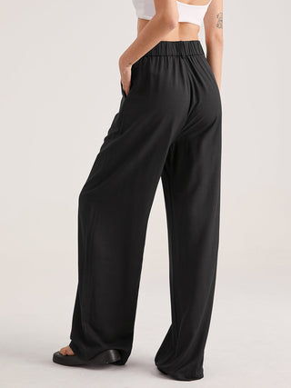 Pantalon taille haute plissé oversize