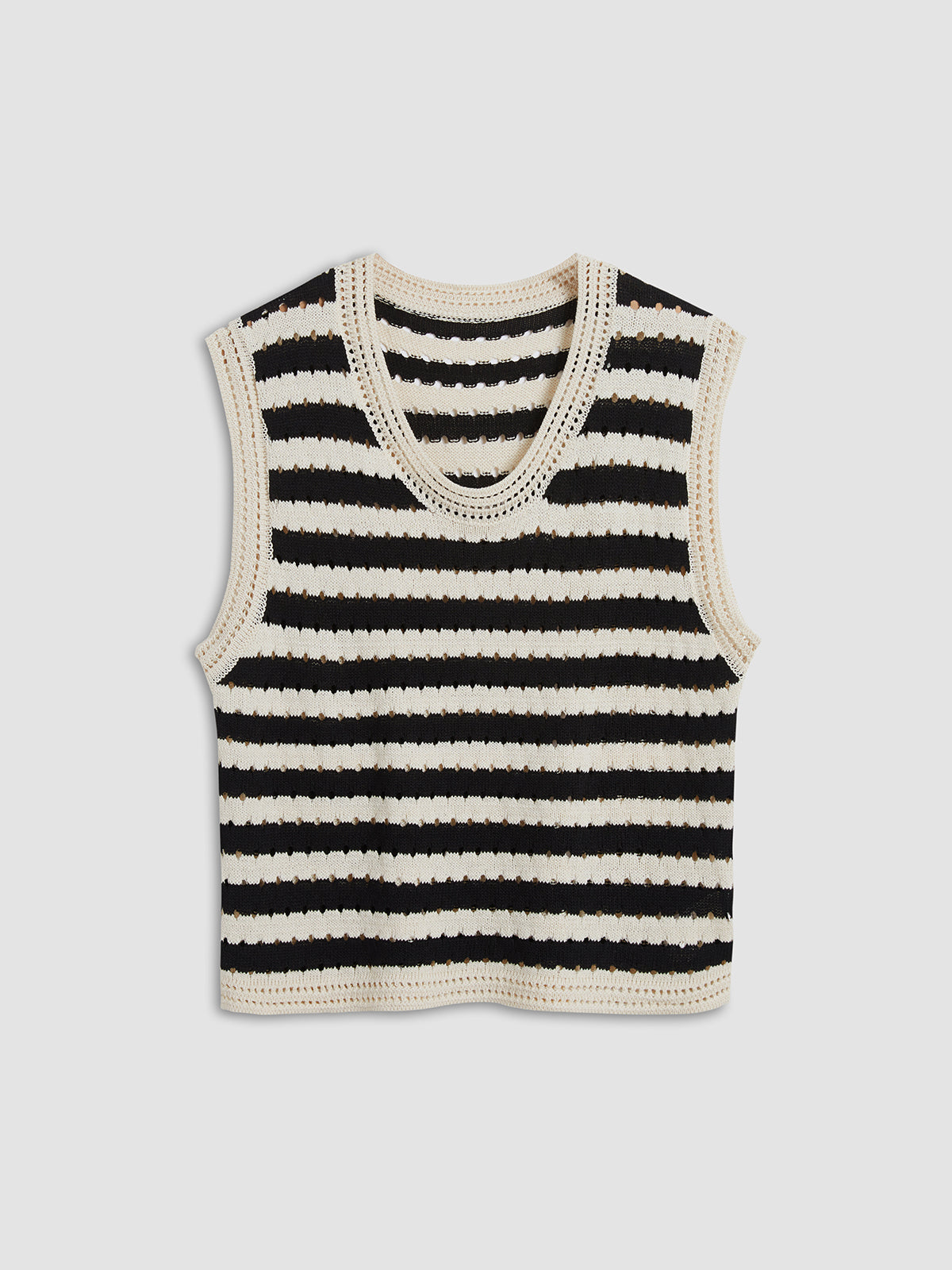 Classy Stripe Crochet Sweater Vest