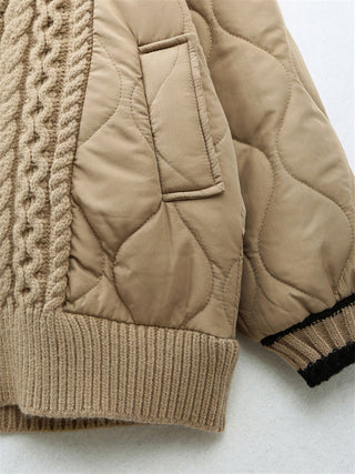 Braided Quilted Winter Cardigan Coat