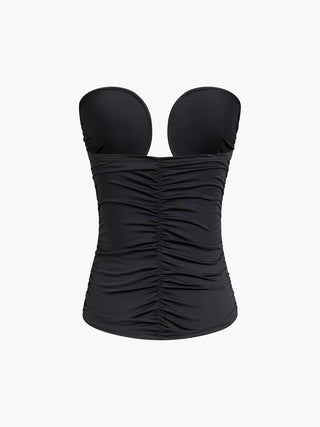 Haut corset bustier sans bretelles en fil métallique