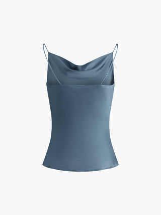 Leisure Cowl Neck Satin Cami Top