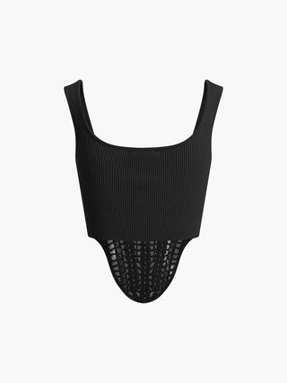 Contour Piping Crochet Crop Top