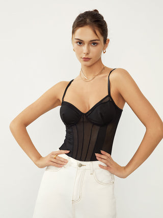 Corset Body ajustable en maille avec bretelles réglables