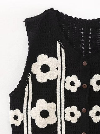 Veste en crochet floral