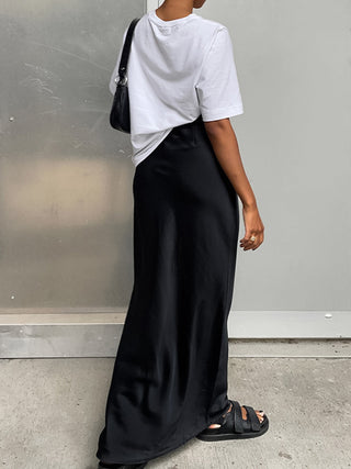 Utility Satin Maxi Skirt