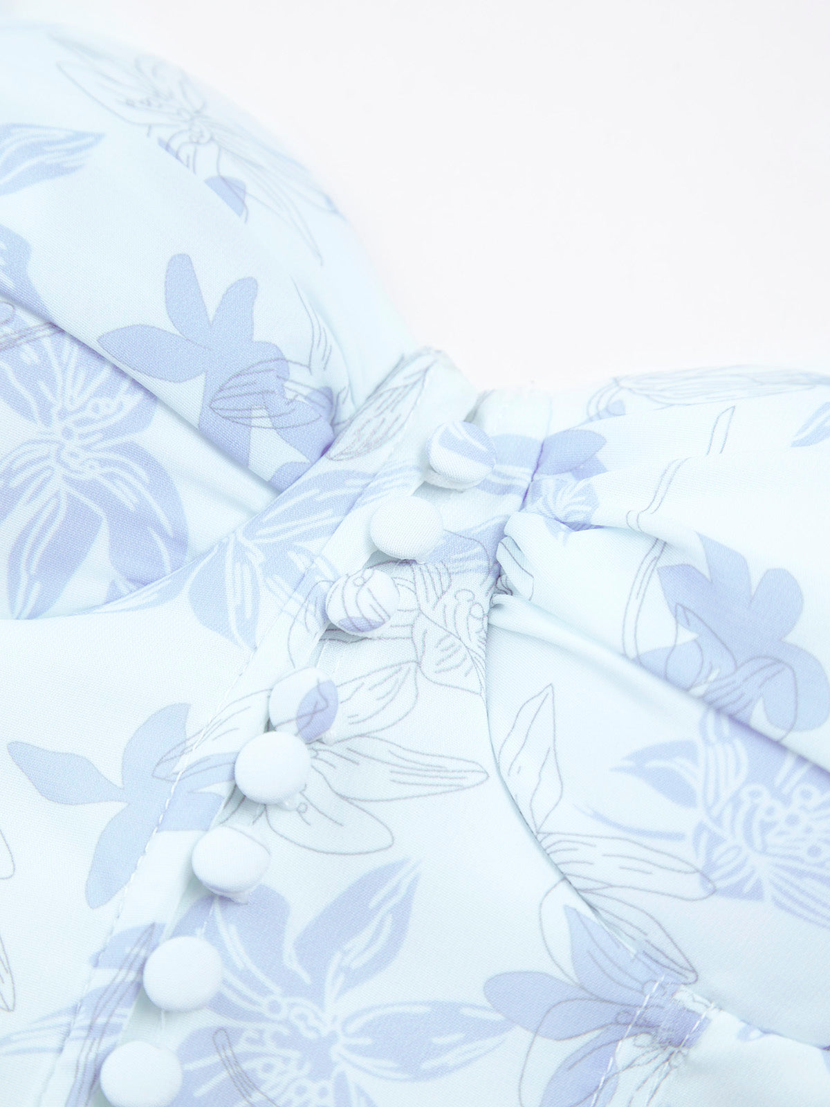 Robe corset midi froncée à motif floral