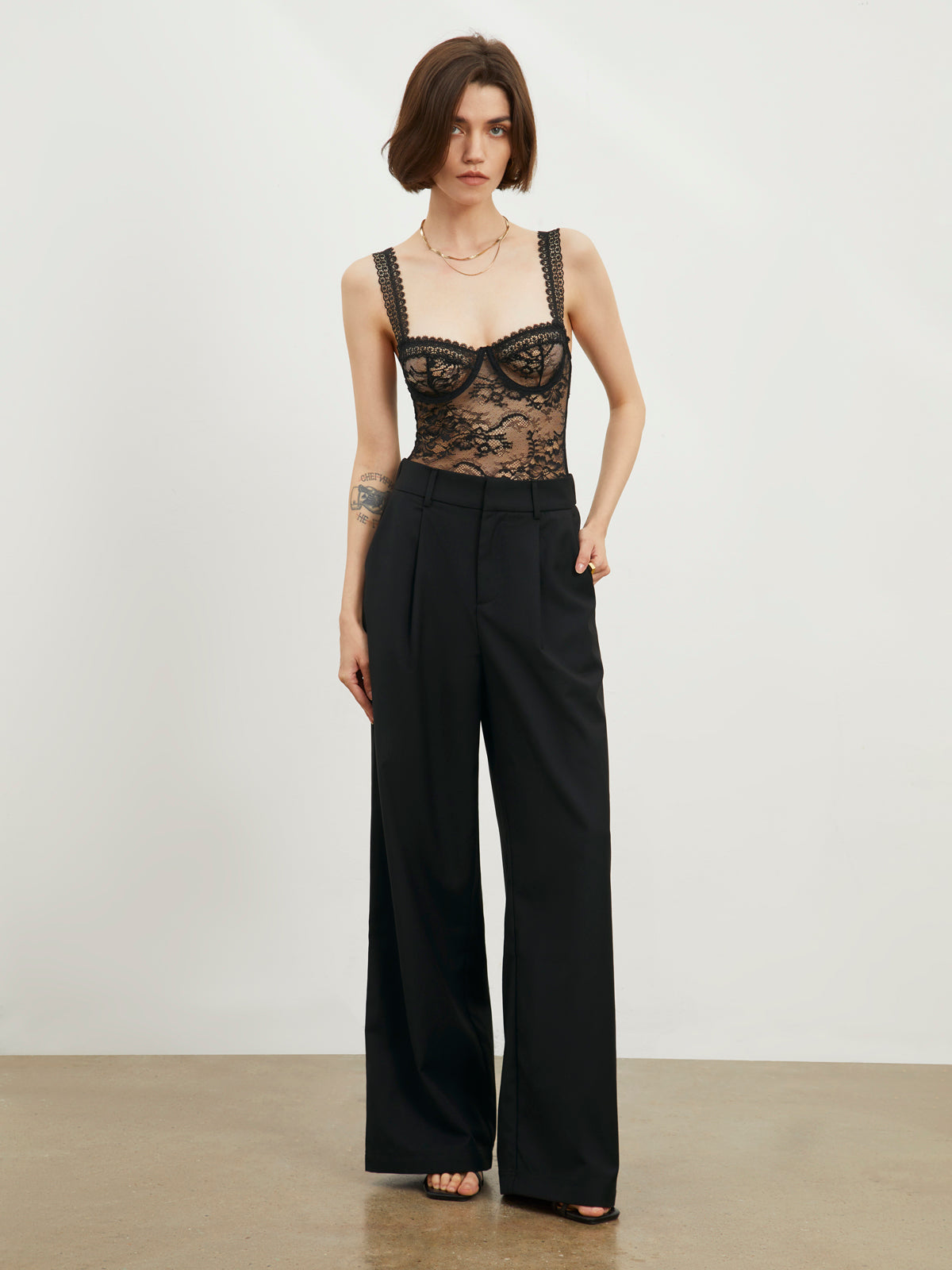 Floral Lace Bustier Bodysuit