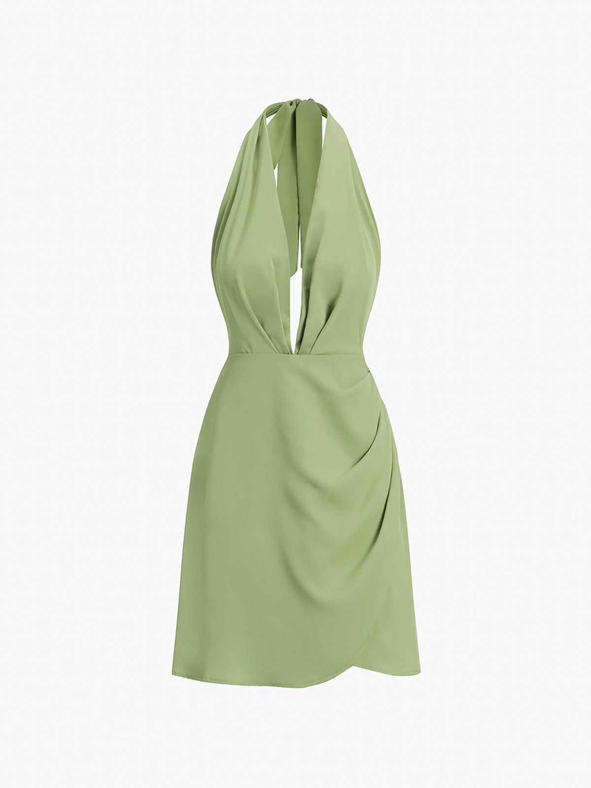 Robe courte dos ouvert à dos nu froncé