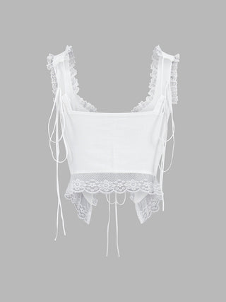 Fly Away Fairytale Lace Trim Crop Cami Top