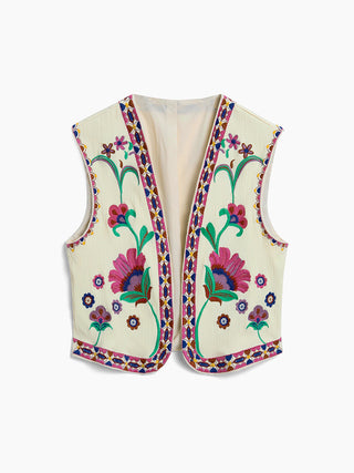 Veste florale brodée