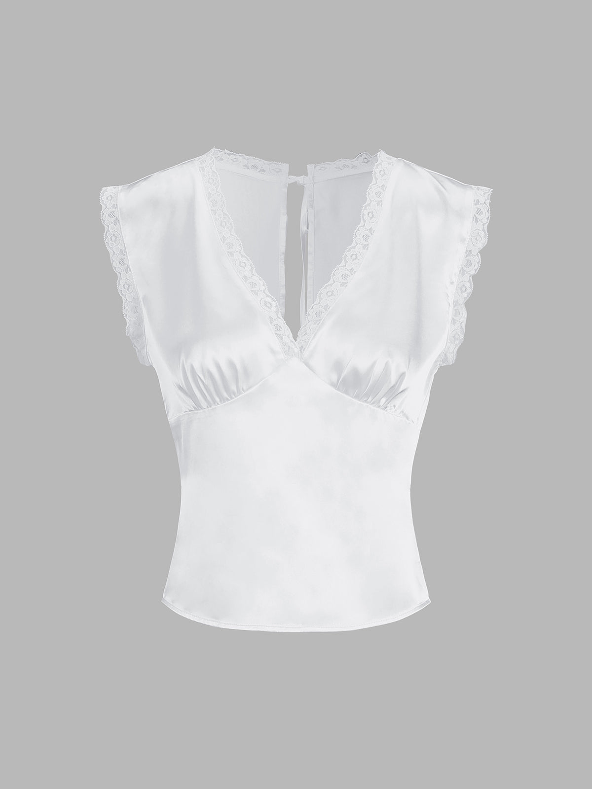 semble jupe en satin avec bordure en dentelle