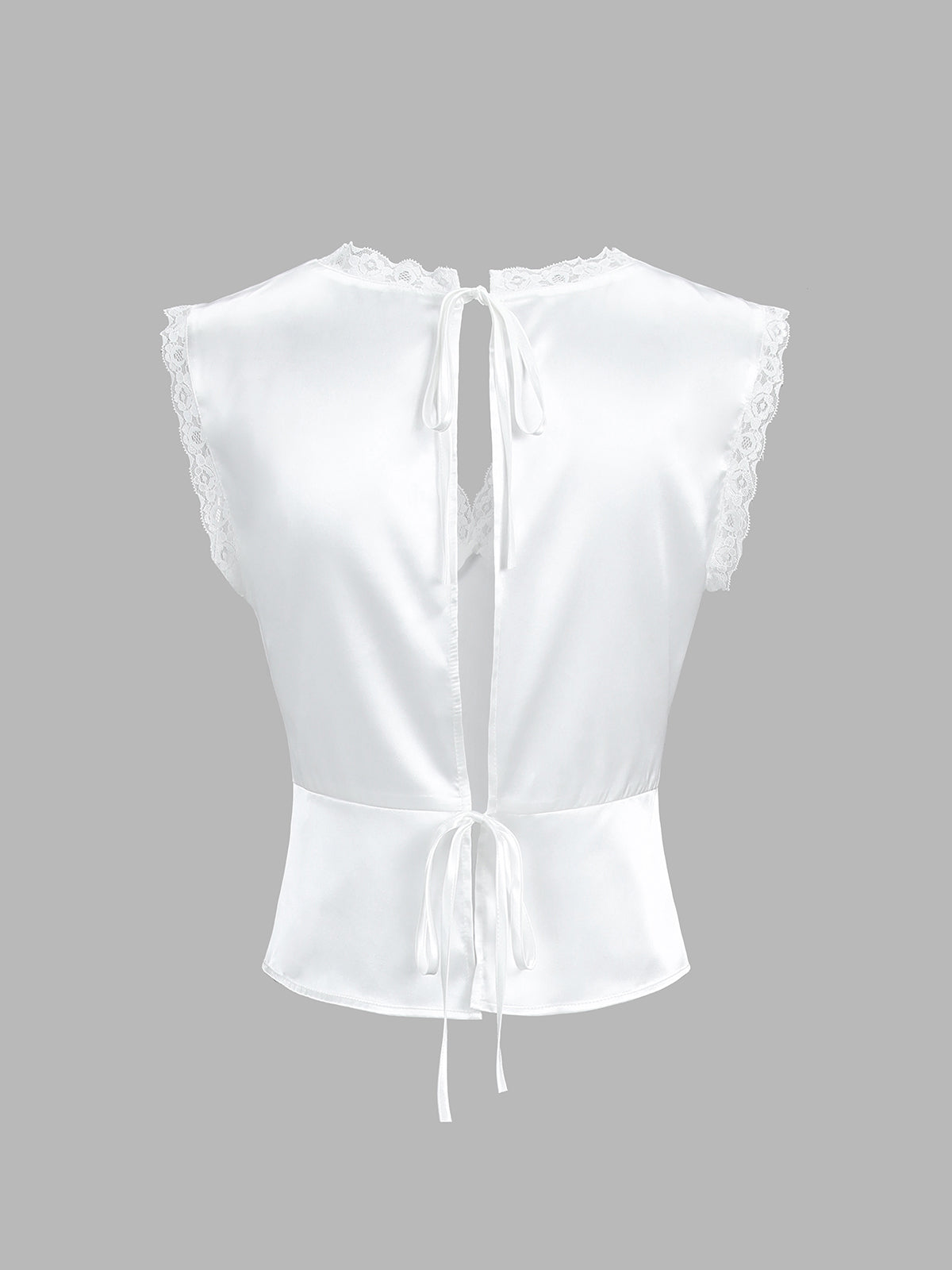 semble jupe en satin avec bordure en dentelle