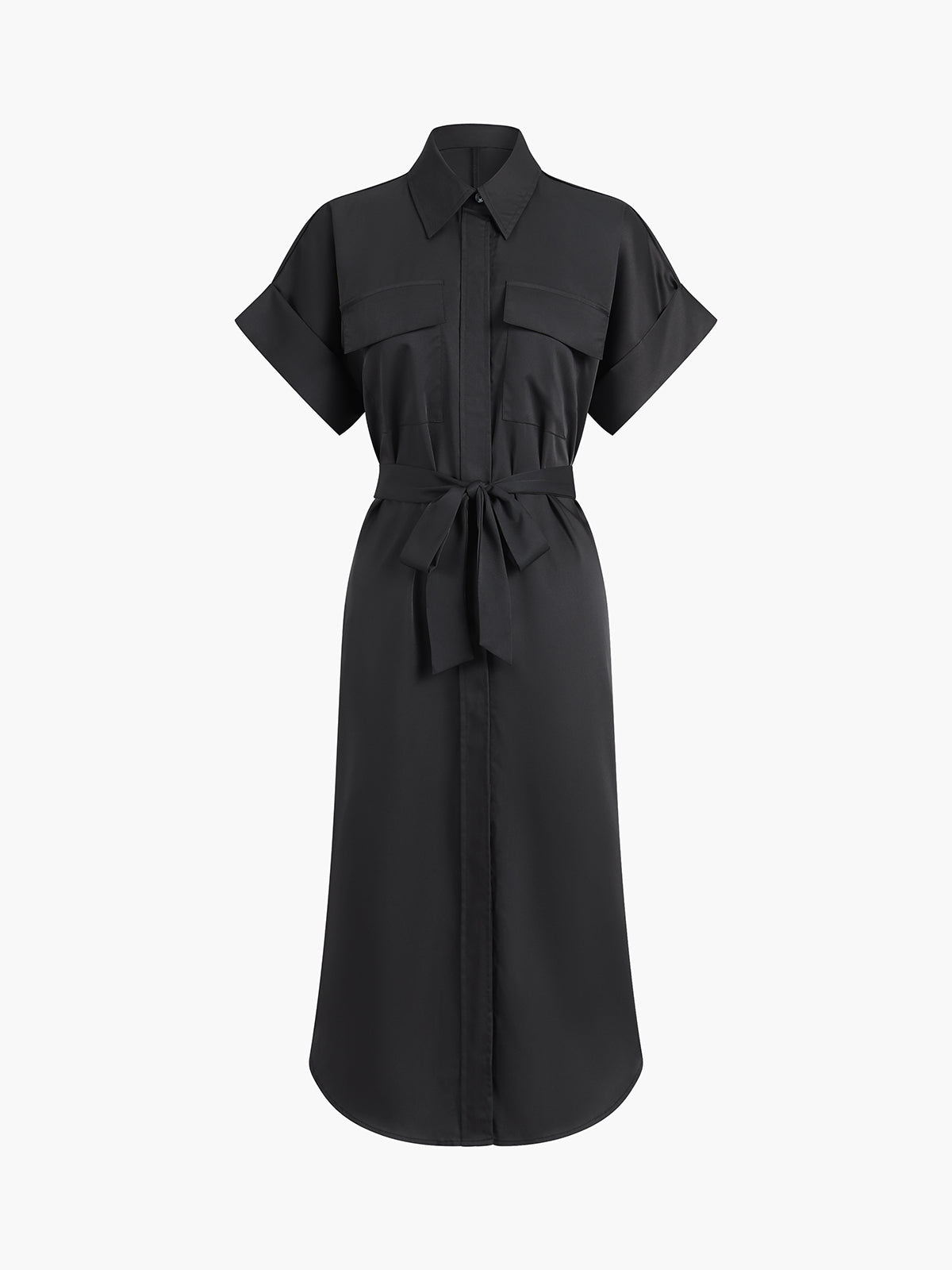 Robe midi à poches et col polo