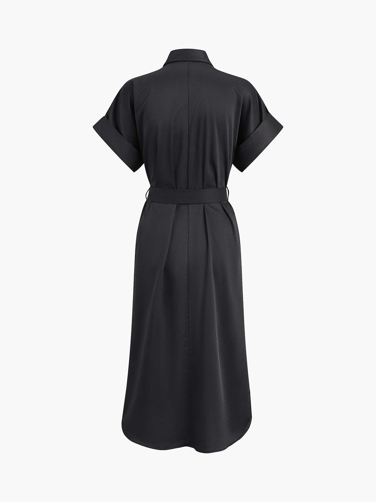 Robe midi à poches et col polo
