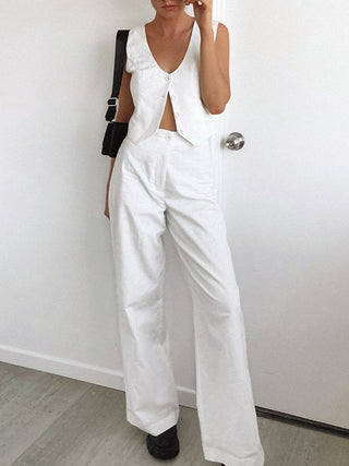 semble pantalon en coton et lin Levanzo