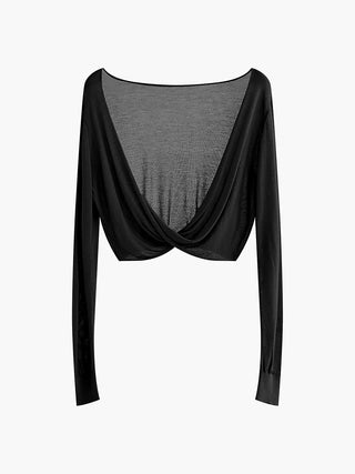 Cache-cœur Crop Top en Tricot