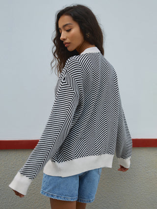 Cardigan en chevron surdimensionné