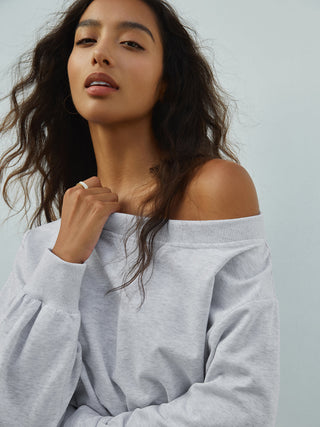 Asymmetric Off Shoulder Sweatshirt