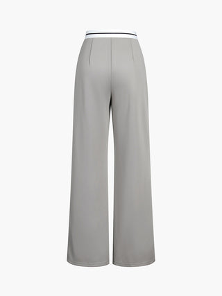 semble pantalon deux pièces avec haut tube et bande de taille contrastante