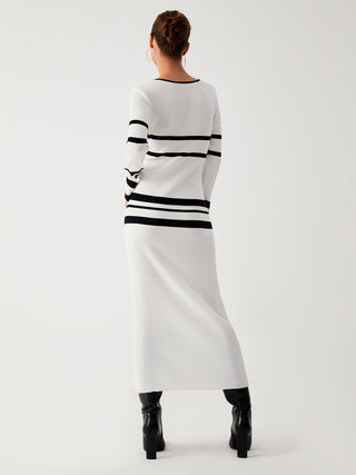 Stripe Long Sleeve Sweater Dress