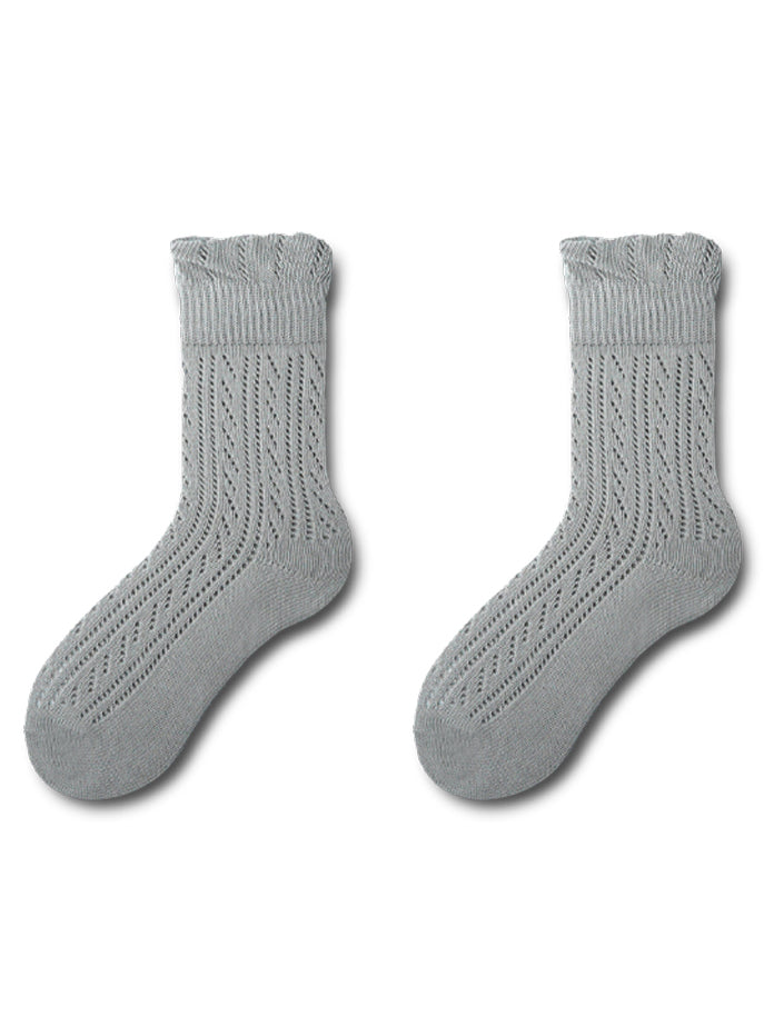 Chaussettes mi-mollet à œillets