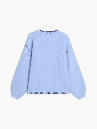 Pull à col rond bleu bébé