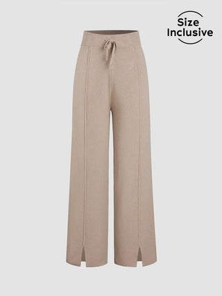 Ribbed Mystique Wide Leg Pants