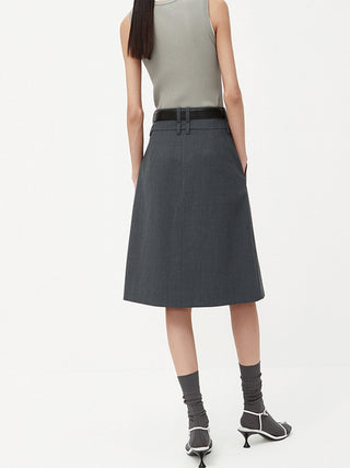 Jupe midi sans ceinture minimaliste