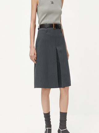 Minimlism Unbelted Midi Skirt