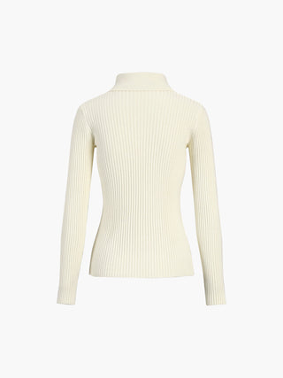 Vanilla Polo Long Sleeve Knit Top