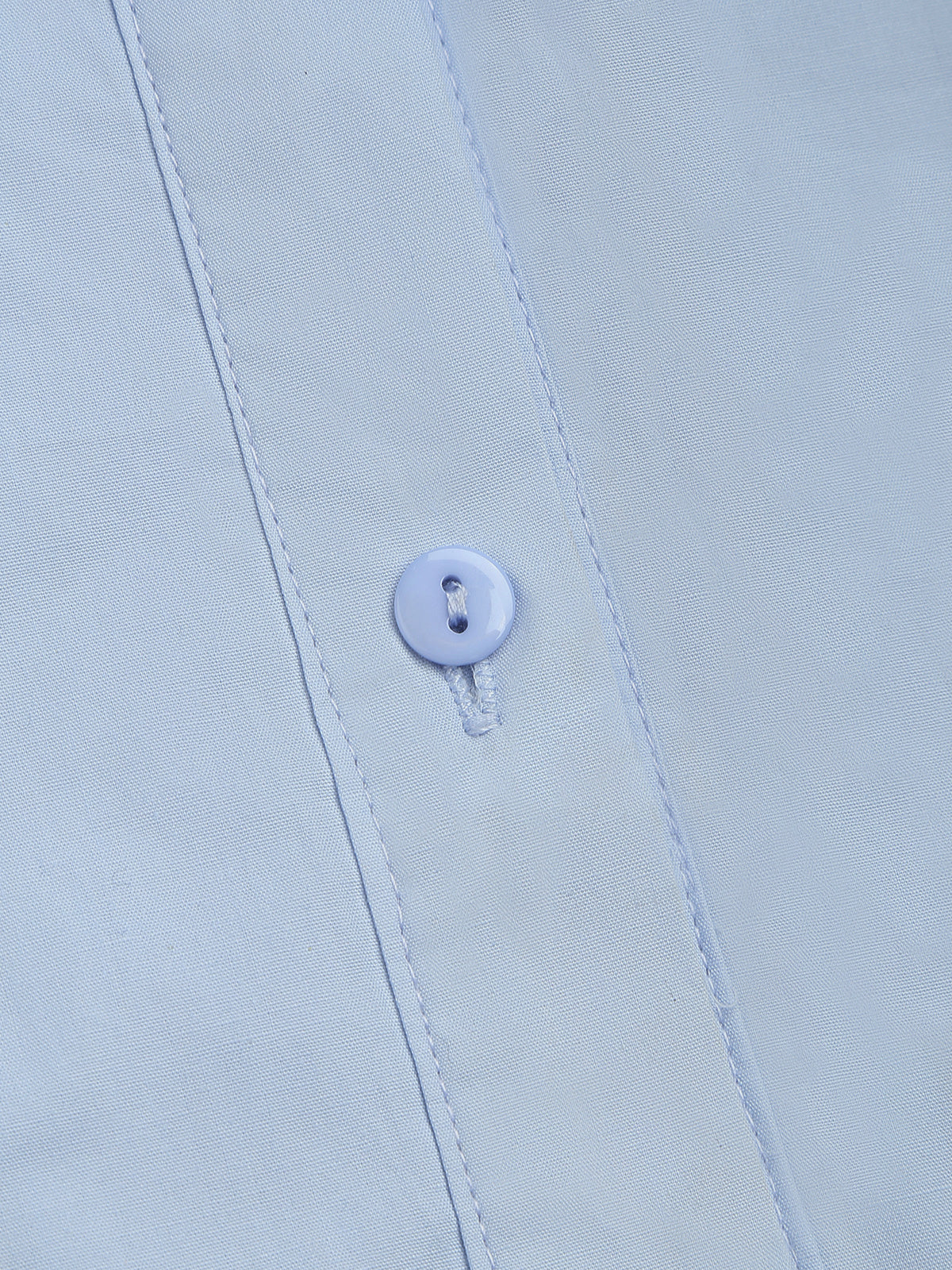 Chemise crop à double épaisseur à col ouvert bleu bébé