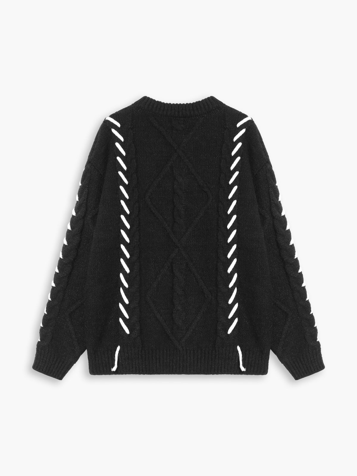 Contrast Stitch Bow Tie Sweater