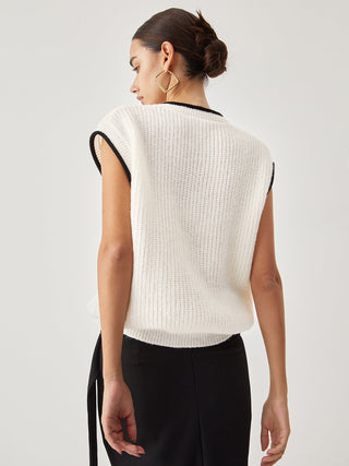 Gilet en tricot épais avec bordure contrastée