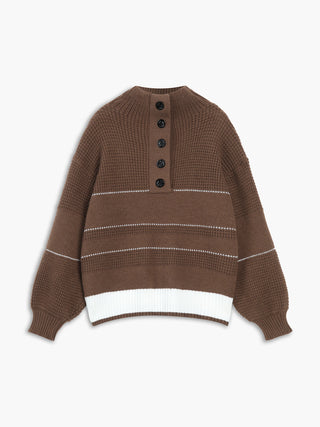 Open Collar Button Up Sweater