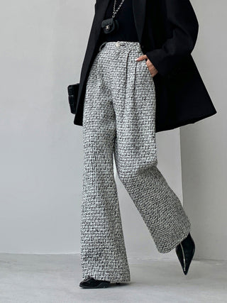 Pantalon large en tweed