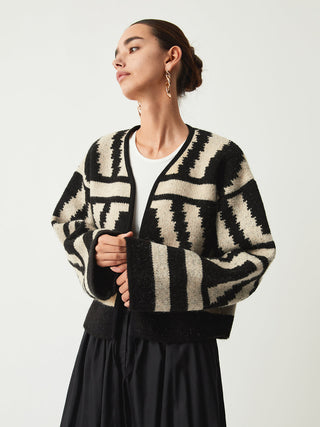 Kimono cardigan à imprimé géométrique