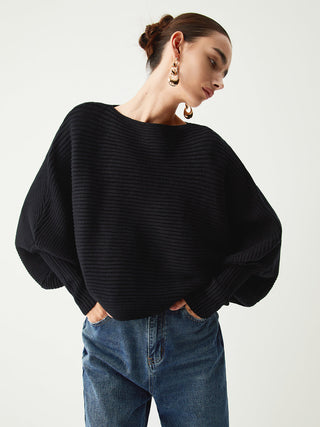 Pull crop ample en côtes oversize