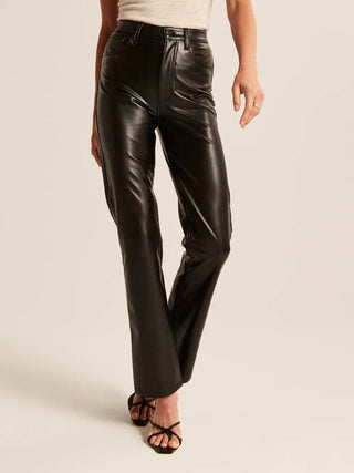 Straight Leg Faux Leather Pants